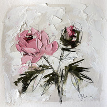 Load image into Gallery viewer, “PEONY VIGNETTE XXXI” 14x14 (8x8) Oil/Graphite on Paper