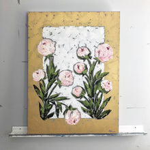 Load image into Gallery viewer, “Peonies on Gold” 40x30