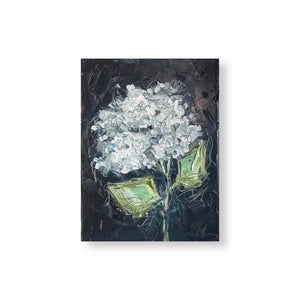 “Hydrangea on Blue VIII” - 12x16 Oil on Canvas