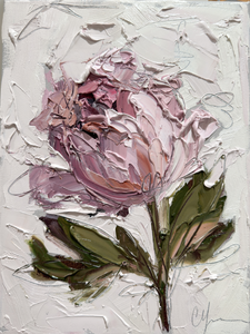 "Pink Peony VIII” - 9x12 Oil on Canvas