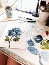 Load image into Gallery viewer, “Hydrangeas I | 2025” 12x9.5” Oil on Paper