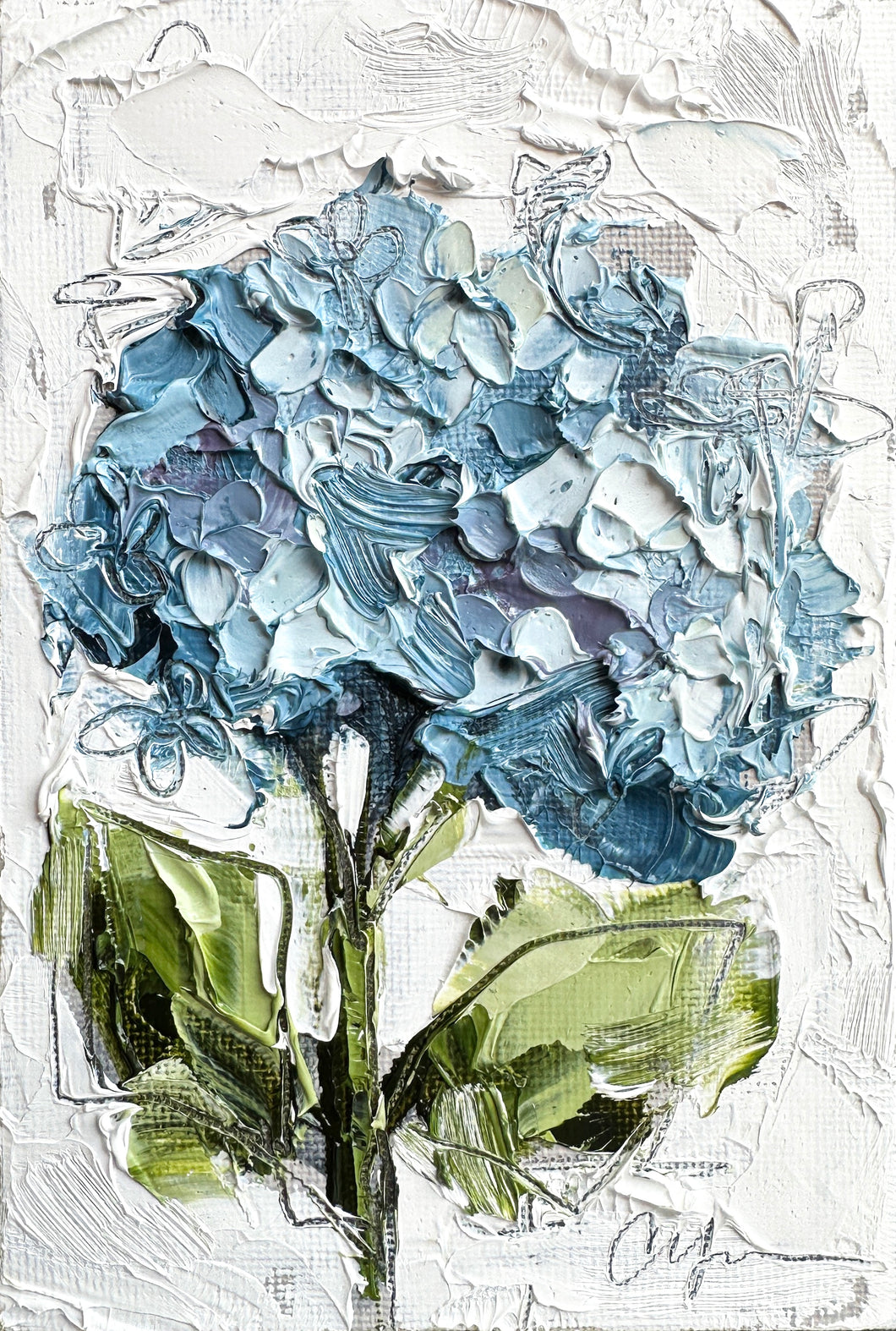 “Little Hydrangea XXII” - 4x6 Oil on Canvas