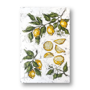 "Lemon Botanical I" - 24x36 Oil on Canvas