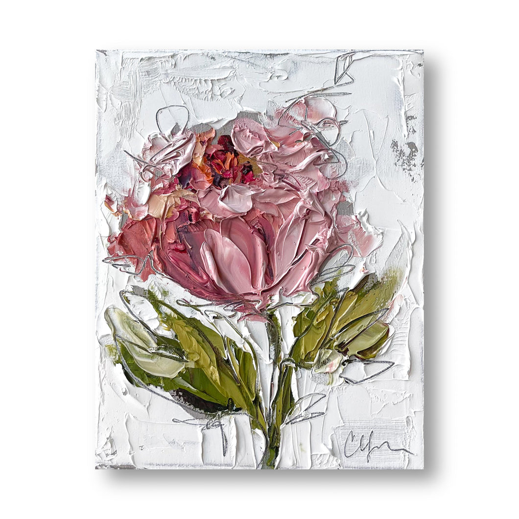 “Pink Peony IV” - 8x10” Oil on Canvas