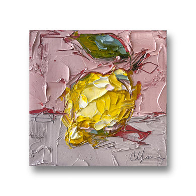 “Little Lemon on Pink II” - 6x6” Oil on Canvas