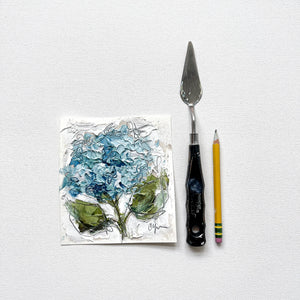 "Little Hydrangea IX" 4.5 x 5 inches on Paper