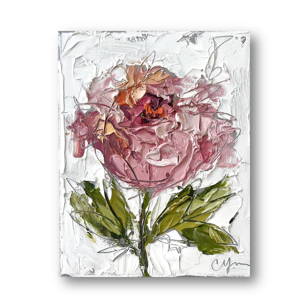 “Pink Peony III” - 8x10” Oil on Canvas