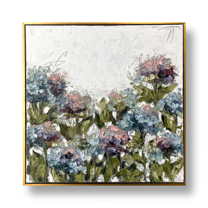 Spring Hydrangea Garden I 30x30 Oil on Canvas