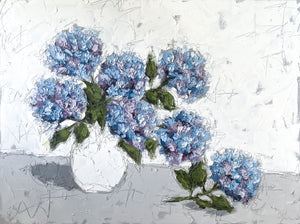 "Hydrangeas in White II" 36x48 Oil on Canvas