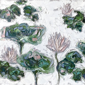 "Lilies and Lotuses XI" 24x24 Oil on Canvas