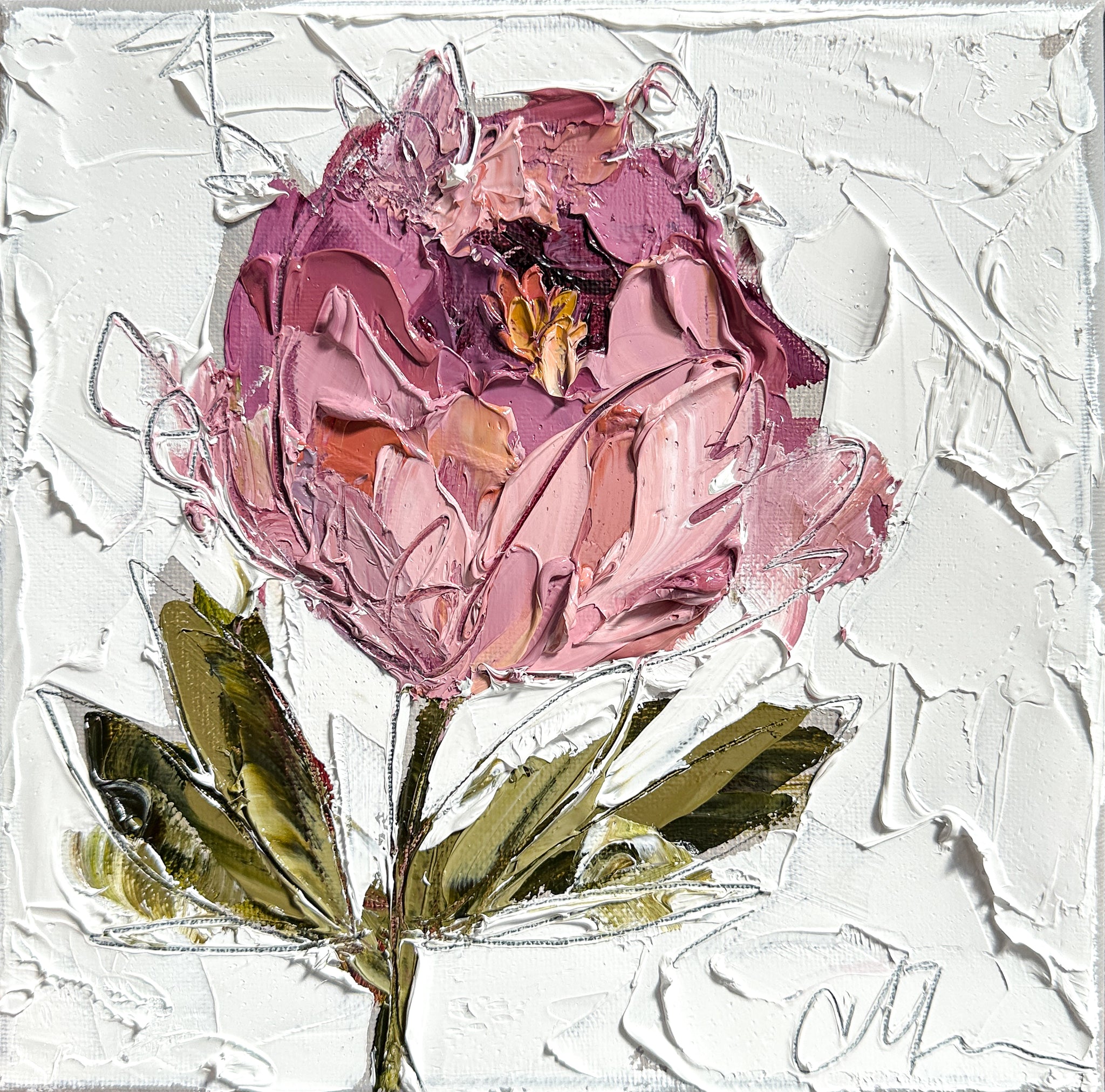 Rose on 8x8 Canvas