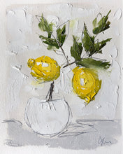 Load image into Gallery viewer, “Little Lemon Tree IV” 10x8 (16x13) Oil/Graphite on Paper