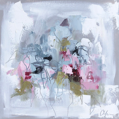 “Little Abstract Garden I” - 12x12  Oil/Graphite on Canvas