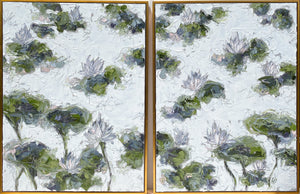 “The Lily Pond II and III”- 40x60 Diptych Oil on Canvas Framed
