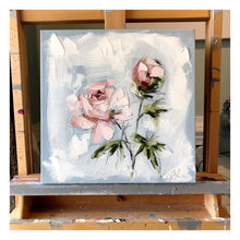 Load image into Gallery viewer, “Peonies Vignette I” 12x12 Oil/Graphite on Canvas