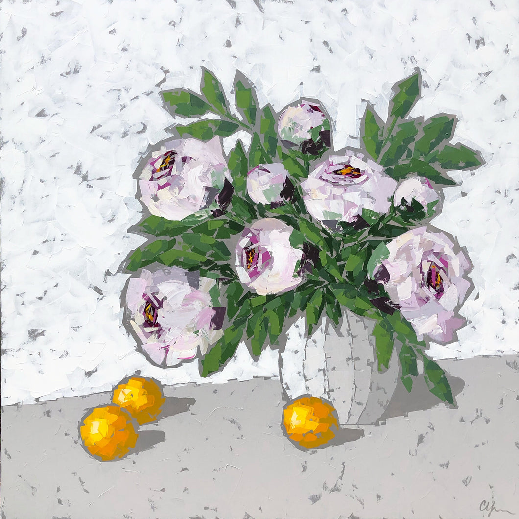 SOLD - “Peonies and Oranges”