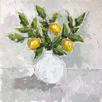 “Lemon III” 24x24 Oil/Graphite on Canvas