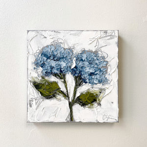 “Blue Hydrangeas II” 12x12 Oil on Canvas
