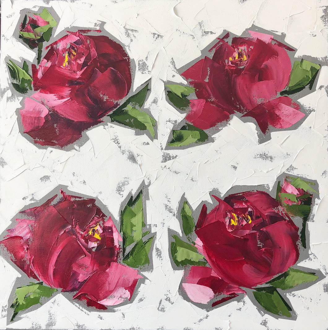 SOLD - “Red Peonies”