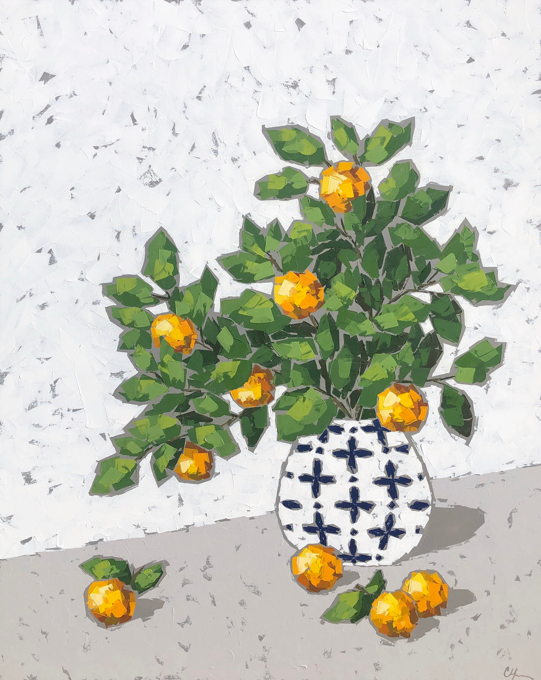 “Oranges in Blue and White Vase” | 60x48”