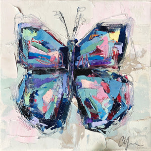 “Butterfly VII” 8x8 Oil/Graphite on Canvas