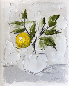 “Little Lemon Tree I” 10x8 (16x13) Oil/Graphite on Paper