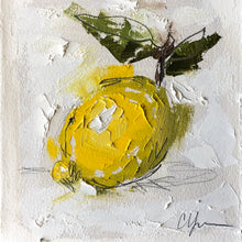 Load image into Gallery viewer, “LITTLE LEMON IX” 10x10 (5x5) Oil/Graphite on Paper