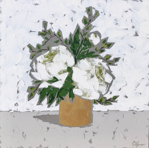 “Peonies in Gold Vase II”