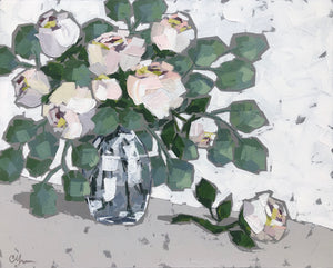 SOLD - “Roses in Blue Glass”