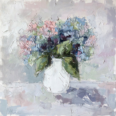 “Hydrangea IX” 24x24 Oil/Graphite on Canvas
