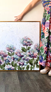 End of Summer Hydrangea Garden 36x48 Oil on Canvas