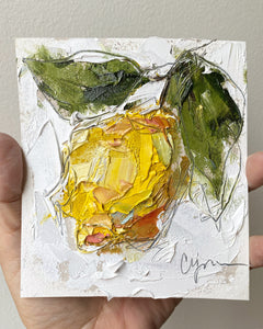 “Little Lemon X" 4.5x5 inches on Paper