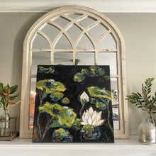 Load image into Gallery viewer, “Lilies and Lotuses V” Framed 24x24 Oil on Canvas