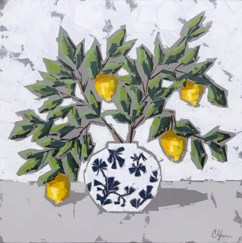 “Lemons in Chinoiserie VII” 24x24