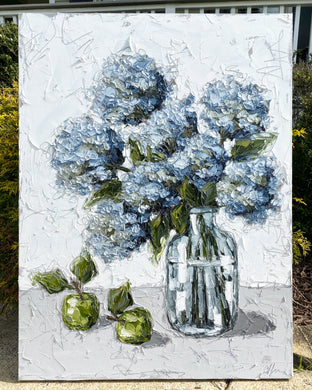 Commission - Blue Hydrangeas with Apples ”30x40