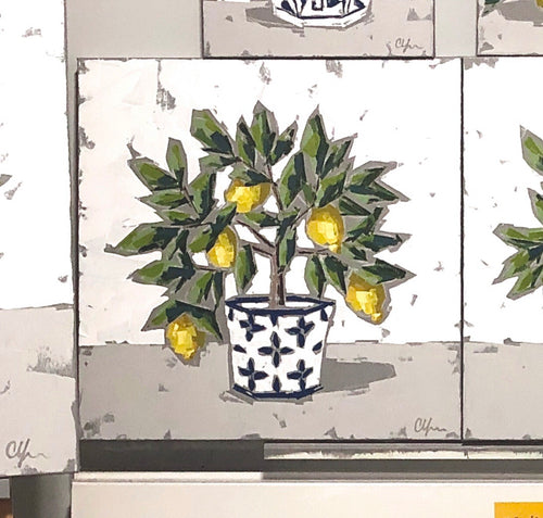 “Lemons in Blue and White III”