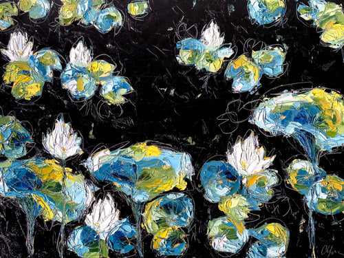 Lilies 30x40” Oil/Graphite on Canvas