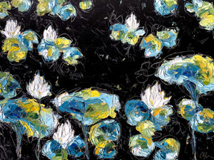 Lilies 30x40” Oil/Graphite on Canvas