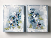 Load image into Gallery viewer, “Blue Blooms I” 14x11x1.5” Oil/Graphite on Canvas