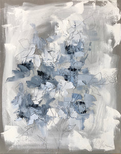 “Carolina Blue Blooms” 20x16 Oil/Graphite on Canvas