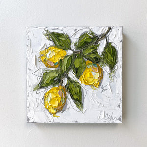 “Lemons IV” 12x12 Oil on Canvas