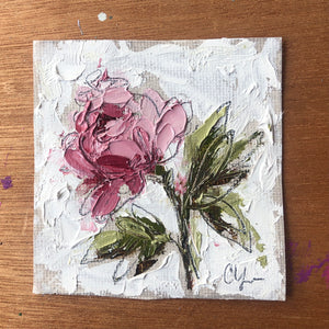 “Tout Petite Fleur II” - 3x3 Oil on Loose Canvas