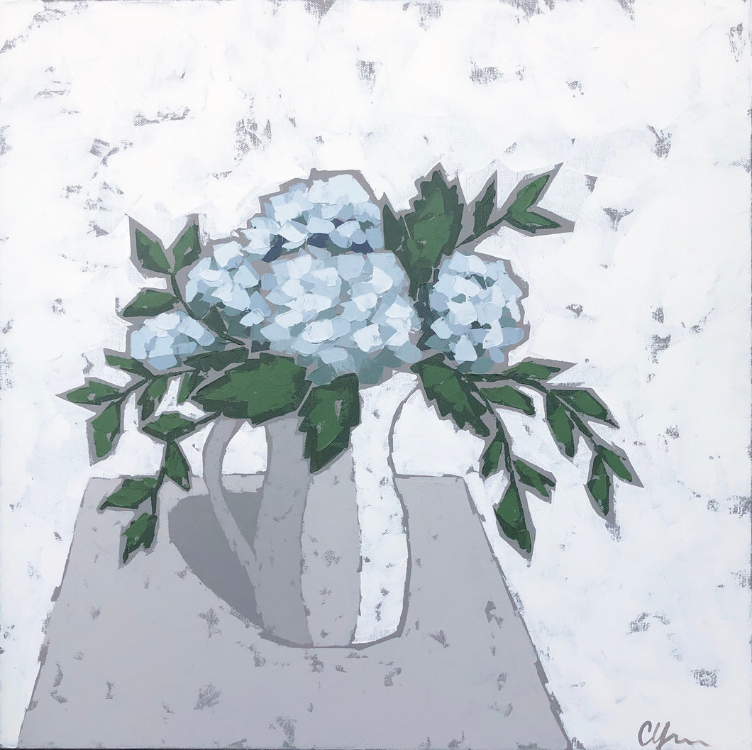 “Hydrangeas in Pottery”