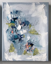 Load image into Gallery viewer, “Blue Blooms I” 14x11x1.5” Oil/Graphite on Canvas