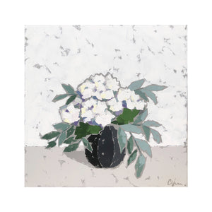 “Hydrangeas in Black Vase III” 24x24