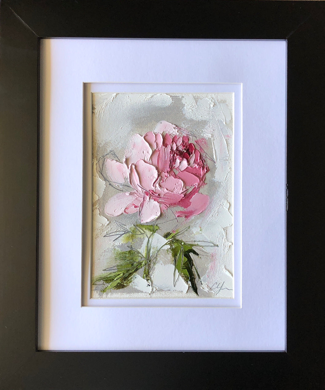 SOLD - “Peony Vignette XVI” 7x5” Oil/Graphite on Paper