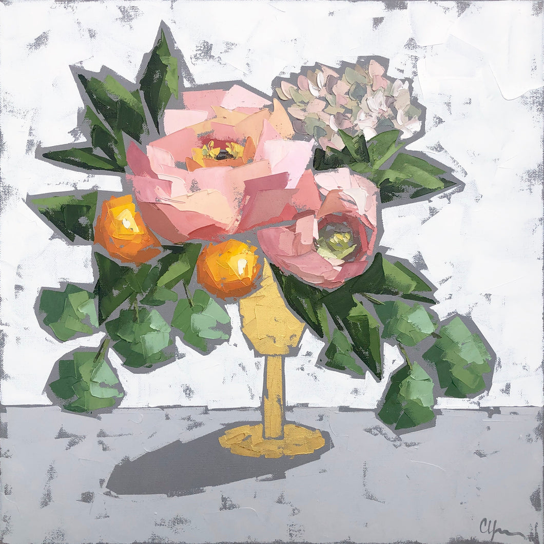 SOLD - “Posies in Gold no. 1”