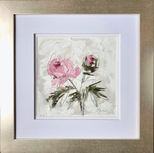 Load image into Gallery viewer, “PEONY VIGNETTE XXXI” 14x14 (8x8) Oil/Graphite on Paper