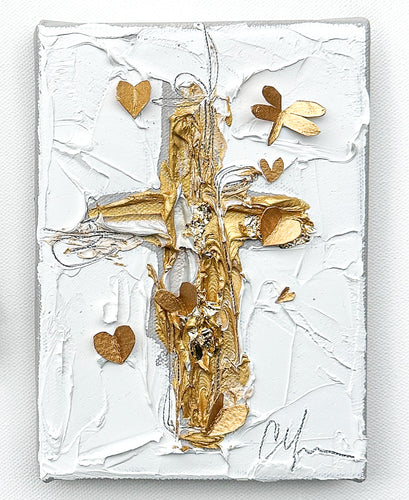 “Cross and Dragonfly”- 5x7 Oil on Canvas