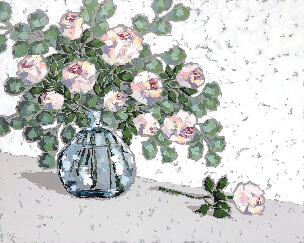 “Rose in Blue Glass II” 48x60”